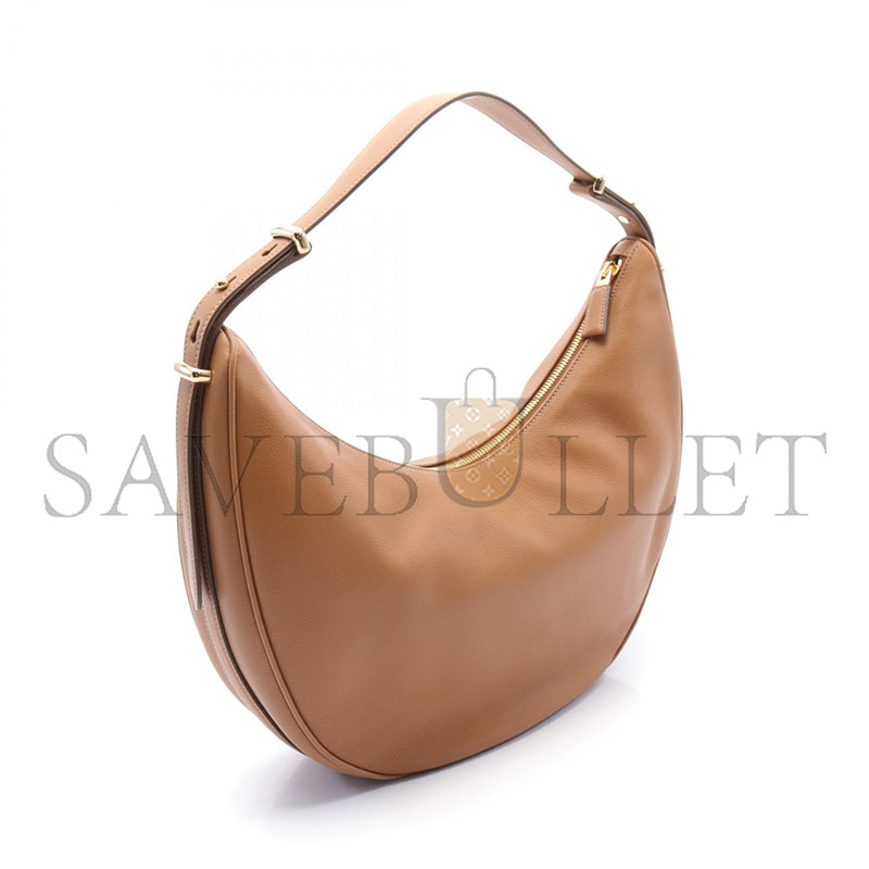 Pra*a soft grain shoulder bag leather brown 1bc212 (35*22.5*8cm)